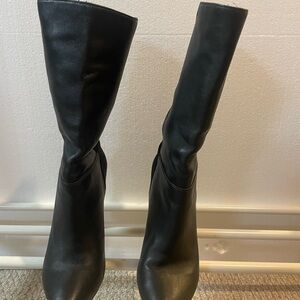 42 Gold Black suede  Leather Women's Boots